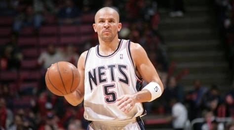 EAST RUTHERFORD, NJ - MARCH 15:  Jason Kidd #5 of the New Jersey Nets dribbles against the Portland Trail Blazers on March 15, 2006 at the Continental Airlines Arena in East Rutherford, New Jersey.  The Nets won 78-65. NOTE TO USER: User expressly acknowledges and agrees that, by downloading and or using this photograph, User is consenting to the terms and conditions of the Getty Images License Agreement. Mandatory Copyright Notice: Copyright 2006 NBAE (Photo by Jesse D. Garrabrant/NBAE via Getty Images)